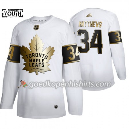 Toronto Maple Leafs Auston Matthews 34 Adidas 2019-2020 Golden Edition Wit Authentic Shirt - Kinderen
